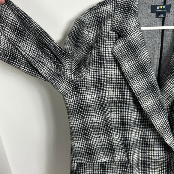 Anthropologie Maeve Collegiate Plaid Blazer Jacket Womens Size Large Grey Black - Picture 13 of 15